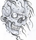 Engrave Skull Tattoo Design
