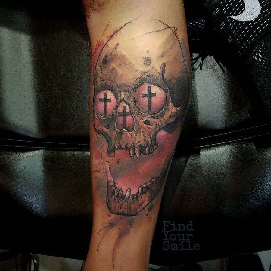 skull-watercolor-tattoo