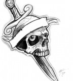 Dagger And Skull Sample Tattoo Design By Themacrat