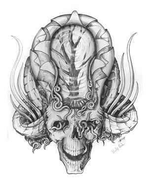 Magnificent Artful Skull Design Picture for Tattoo