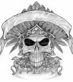 Amazing Skull and Money Sketch for Tattoo