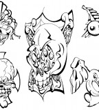 Skulls And Mo Tattoo Sketches for Tattoo Design