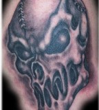 Amazing Dark Scary Skull Tattoo Design