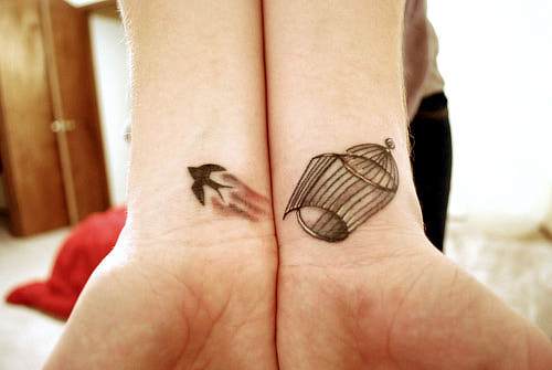 Free Bird Symbol Tattoo Design On Wrist