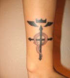 Snake and Cross Symbol Tattoo Design