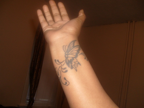 Double Butterflies on  Wrist Tattoo