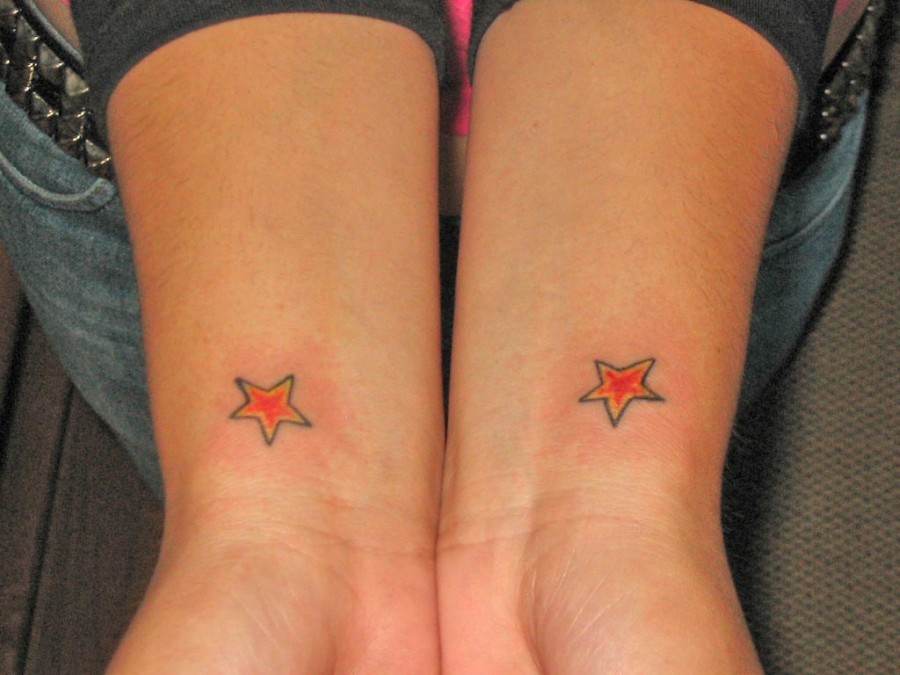 Small Colored Stars Tattoo Ideas For Women