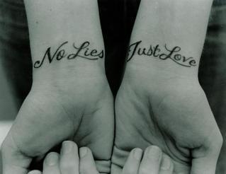 No Lies Just Love Tattoos on Wrist