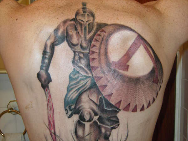 Running Spartan Warrior Tattoos