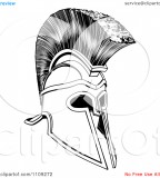 Black And White Ancient Corinthian Or Spartan Helmet