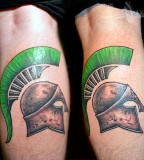 Green Spartan Helmet Calf