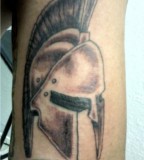 Spartan Helmet Tattoos On The Arm