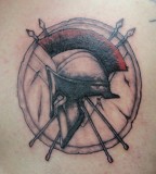 Spartan Helmet Shield Tattoo