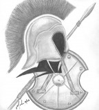 Spartan Tattoo With Spear & Shield