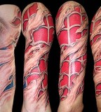 Creepy Ripped Skin Spiderman Tattoos