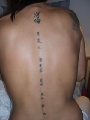 Spine Chinese Vertebral Column Tattoo Writing