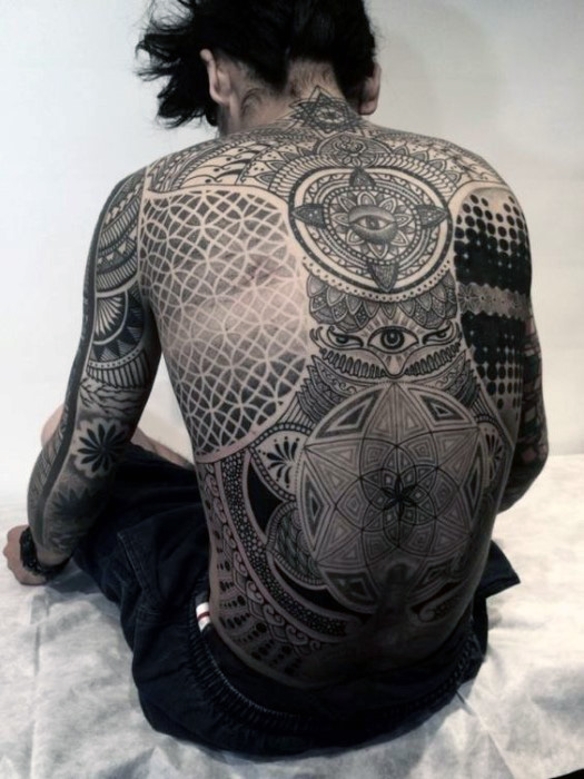 spiritual full back tattoos for men