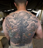 Assignment Angel And Soldier At Back Tattoos