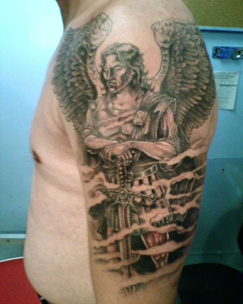 St Michael Shoulder – Upper Arm Tattoo Design
