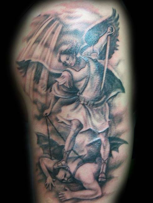 Saint Michael Slaying The Devil Tattoo