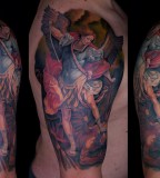 St Michael Tattoo - The High End Of Low Shoulder Tattoo