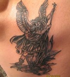 St Michael The Archangel - Back Tattoo Design 