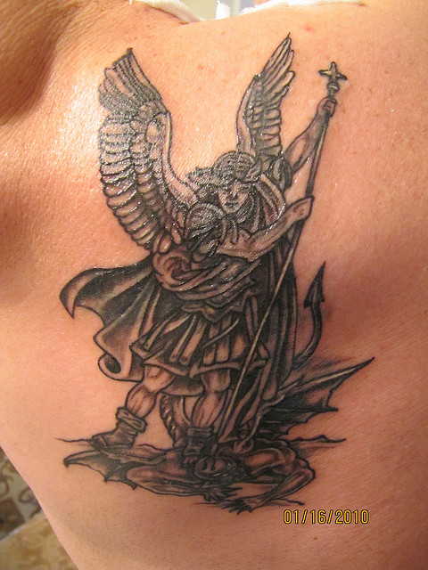 St Michael The Archangel – Back Tattoo Design