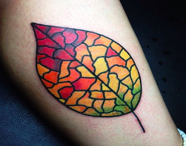 stained-glass-leaf-autumn-tattoo