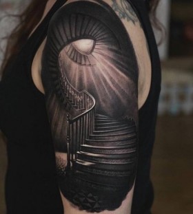 stairway arm tattoos for women