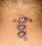 Great Star and Love Symbol For Neck Tattoo