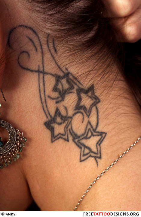 Shooting Stars and Nautical Star Tattoo Design
