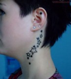Shooting Stars Tattoos On Neck For Girls