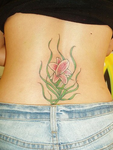 Calla Lily Tattoo On Middle Back
