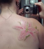 Pink Stargazer Lily Tattoo Design for Women