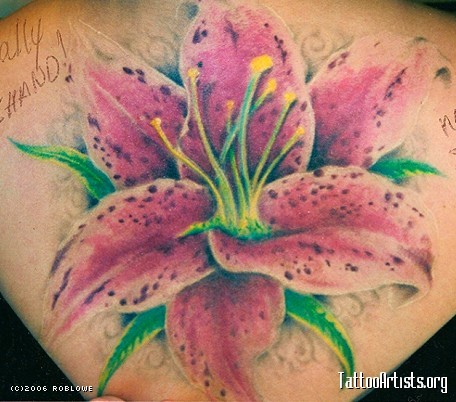 Cool Stargazer Lily Tattoo Design