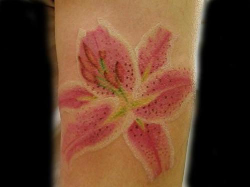 Pink Stargazer Lily Tattoo Design Ideas