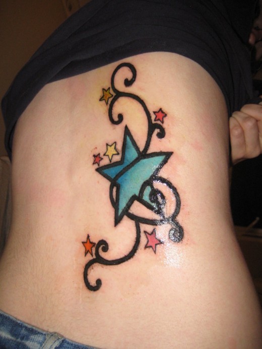 Lower Back Star Tattoo Design For Women