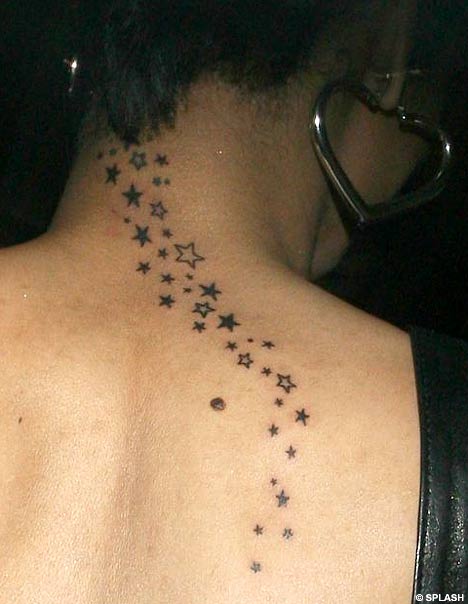 Tiny Stars Hip Tattoo For Girl