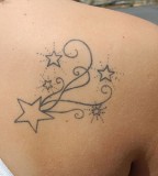 Black Burbrujita Star Tattoos Designs For Girls