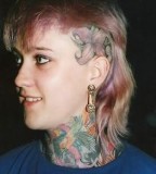 Colorful Neck Tattoo For Girls