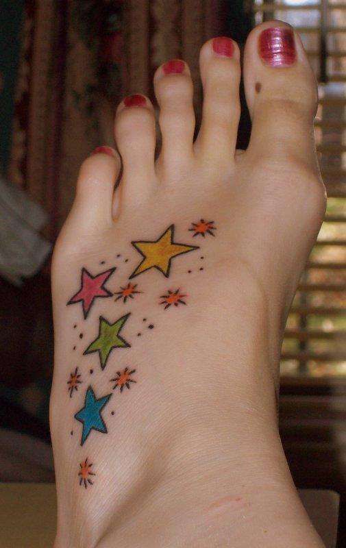 On Foot Stars Tattoos For Los Angeles Girls