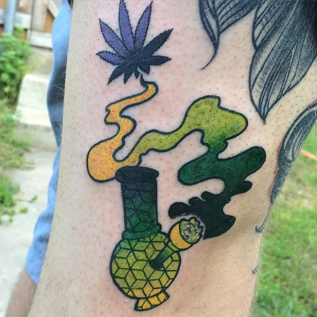 stoner bong tattoo.