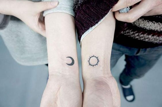 sun and moon couples tattoos