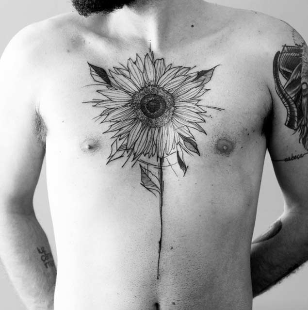 sunflower flower tattoo