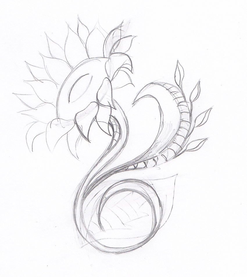Sunflower tattoo Design Sketch
