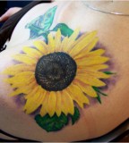 Nicely Done Sunflower Tattoo Design for Women