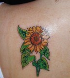 Sunflower Tattoo Designs on Back For Girls