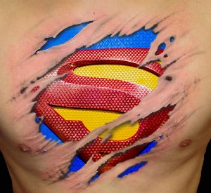 Fascinating Tattoo Of Superman On Chest