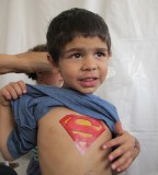 Boy with Nice Superman Temporary Chest Tattoo 