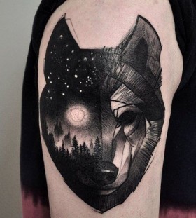 surreal-wolf-tattoo